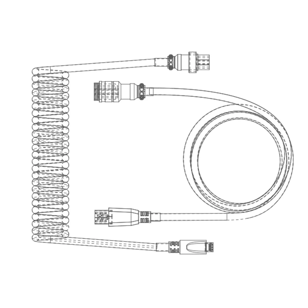 Mechanical Keyboard Type C USB Coiled Cable