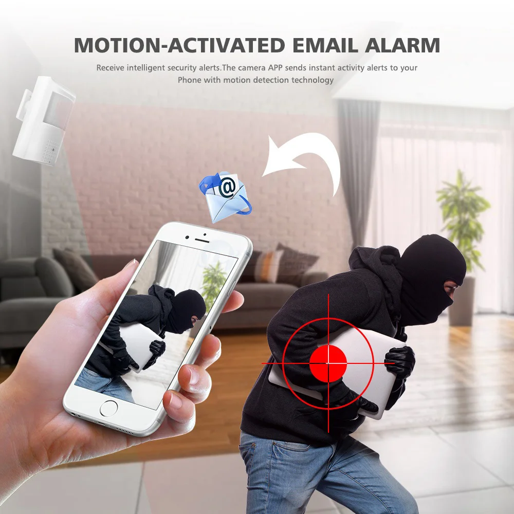 Wi Fi IP камера 1080P 5MP PIR стиль Крытый TF слот проводная и беспроводная Onvif с невидимым
