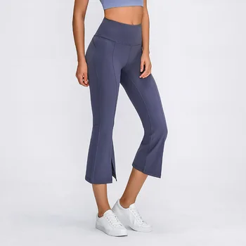 

2020 Roland Gray Yoga Exercise Gym Sport Women's Seamless Leggings Wide Leg Hip High Waist Elastic Fitness Trumpet Pants Jogging