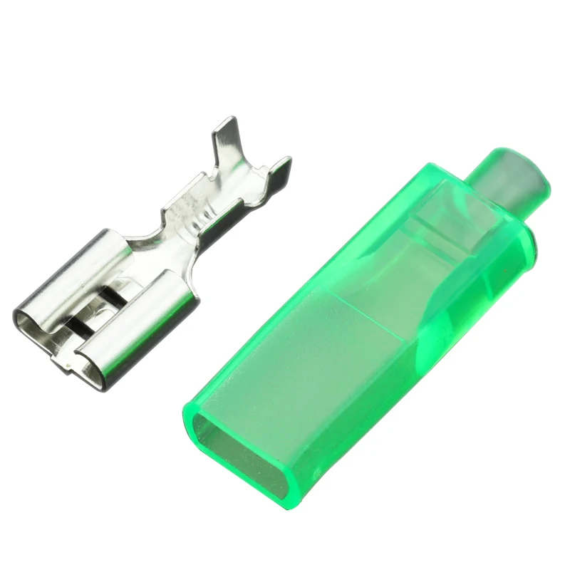 

50sets 6.3 Insert spring green jacket button switch cold press junction terminal