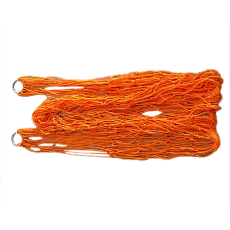 

Orange Nylon Hammock Hanging Mesh Net Sleeping Bed Swing Outdoor Camping Travel