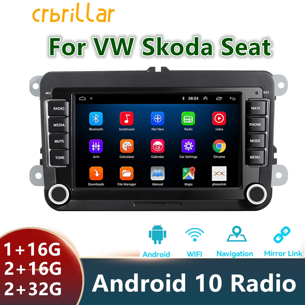 2Din Android Car Radio GPS Navigation 7 Inch Multimedia Player For VW/Volkswagen/Golf/Passat/SEAT/Skoda/Polo Accessories | Автомобили и