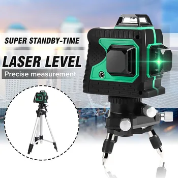 

ZEAST 12 Line Laser Level w/Trip3D Green Light Measure Self Leveling 360 Horizontal Vertical Cross Super Powerful Laser Beam