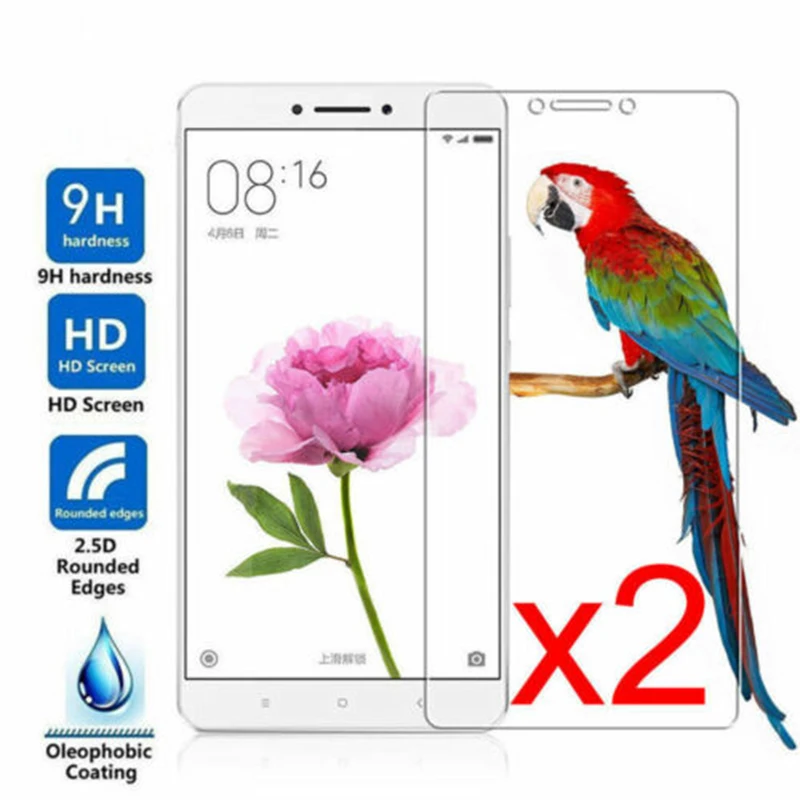 Tempered Glass Screen Protector for Xiaomi Mi Max 2 Transparent Anti-scratch Mobile Smartphone Protective Front Film for Mi Max2