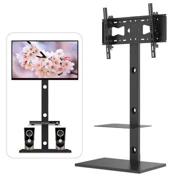 

Adjustable Floor TV Stand Mount Bracket for 26 to 55 Inches LED /LCD /PDP TVs (Black) 2020 New Arrival Home Decor