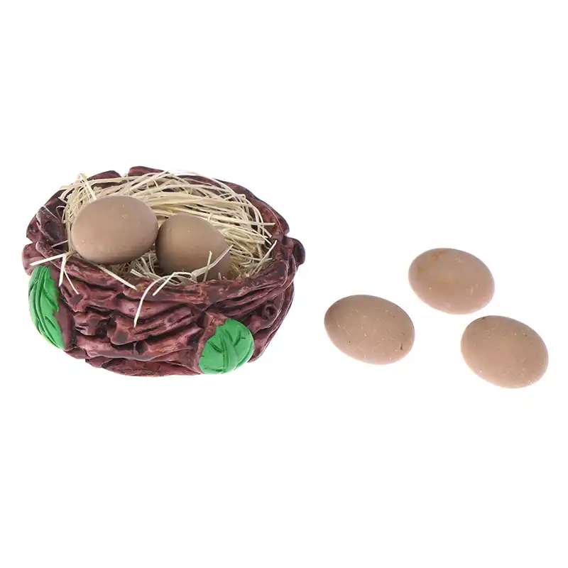 Escala 1: 12 galo galinha ovo ninho conjunto casa de boneca frango miniatura mini casa de boneca decoração crianças presente fingir jogar brinquedo