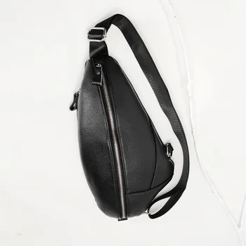 

Men's chest bag leather soft leather casual one-shoulder diagonal bag shell tide small backpack