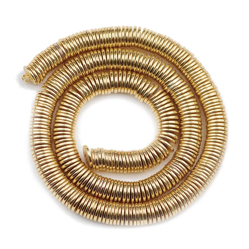 Gold Hematite Flat Round Spacer Beads
