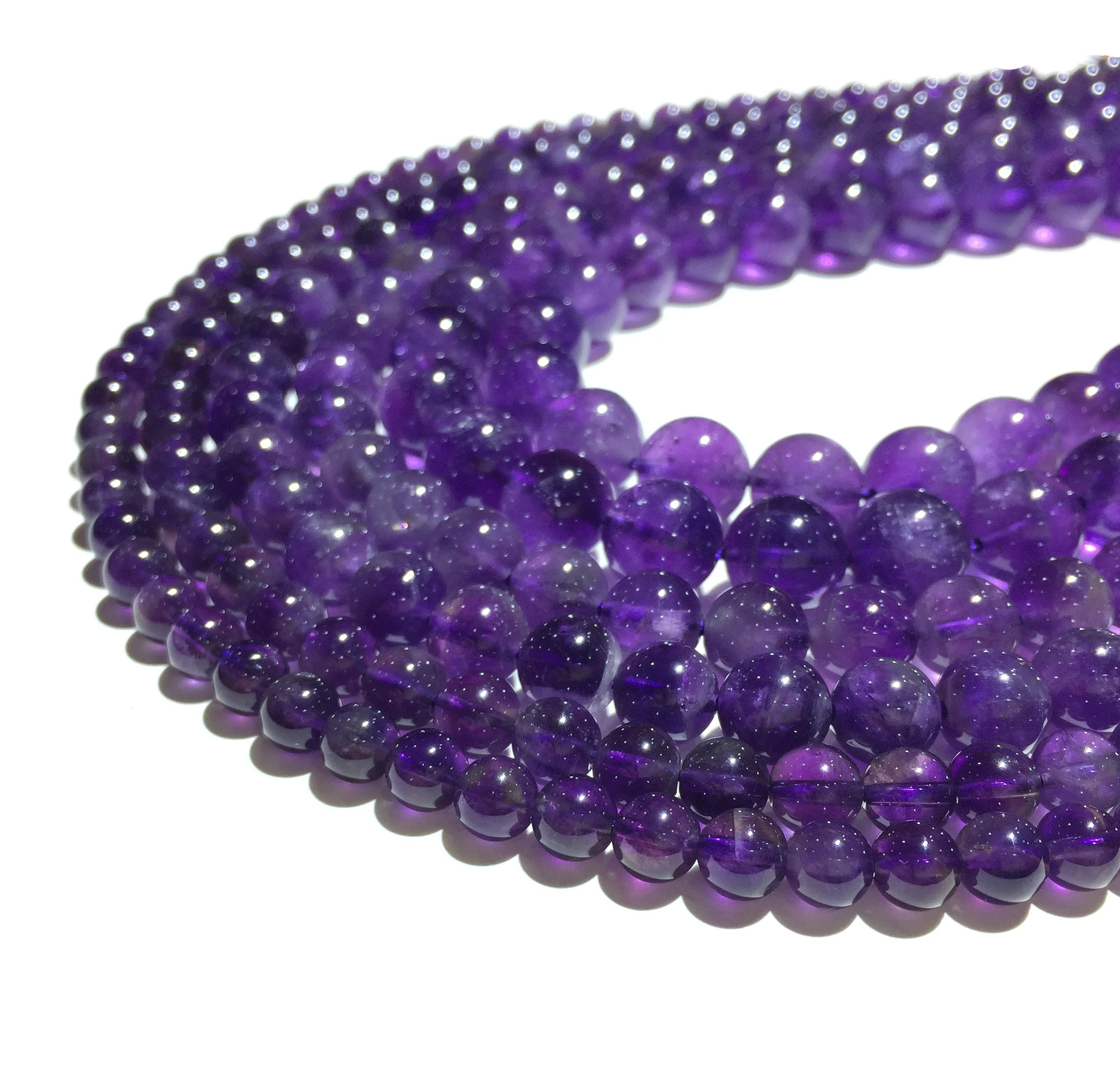 

Natural Stone Round Purple Amethysts Crystals Loose Spacer Beads For Jewelry Making DIY Bracelet Necklace 4mm 6mm 8mm 10mm 12mm