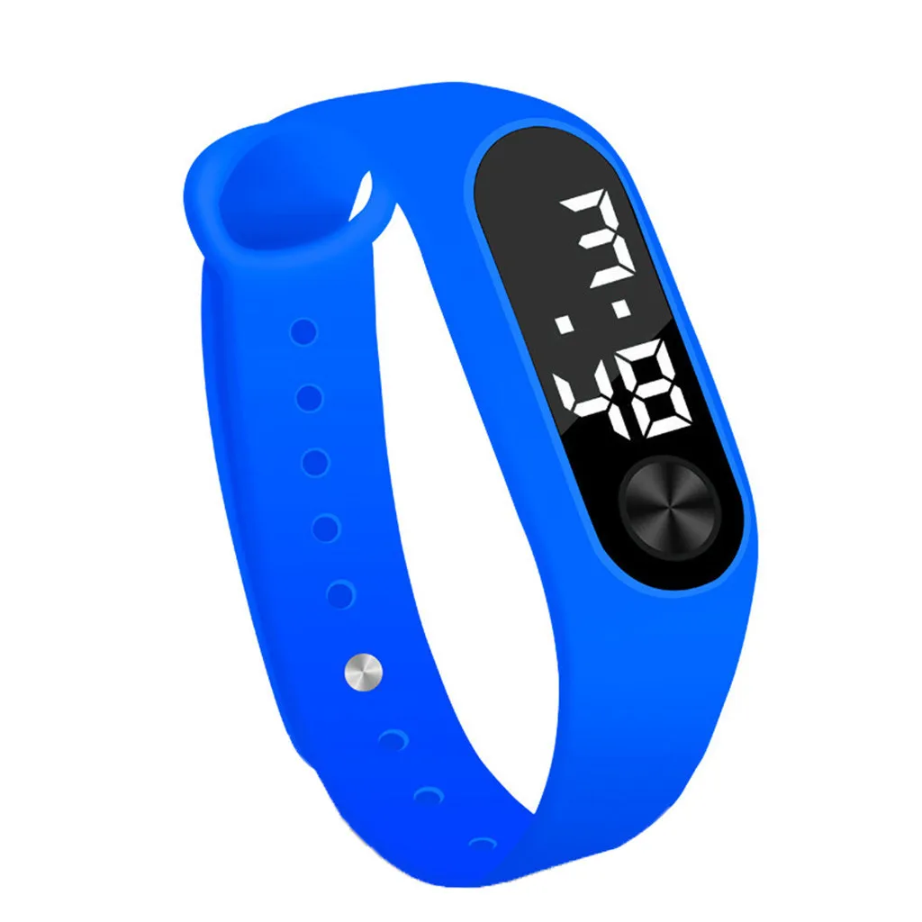 Цифровой светодиод спортивные часы Силикон унисекс наручные часы мужские и женские zegarek montre relogio reloj inteligente mujer - Цвет: blue