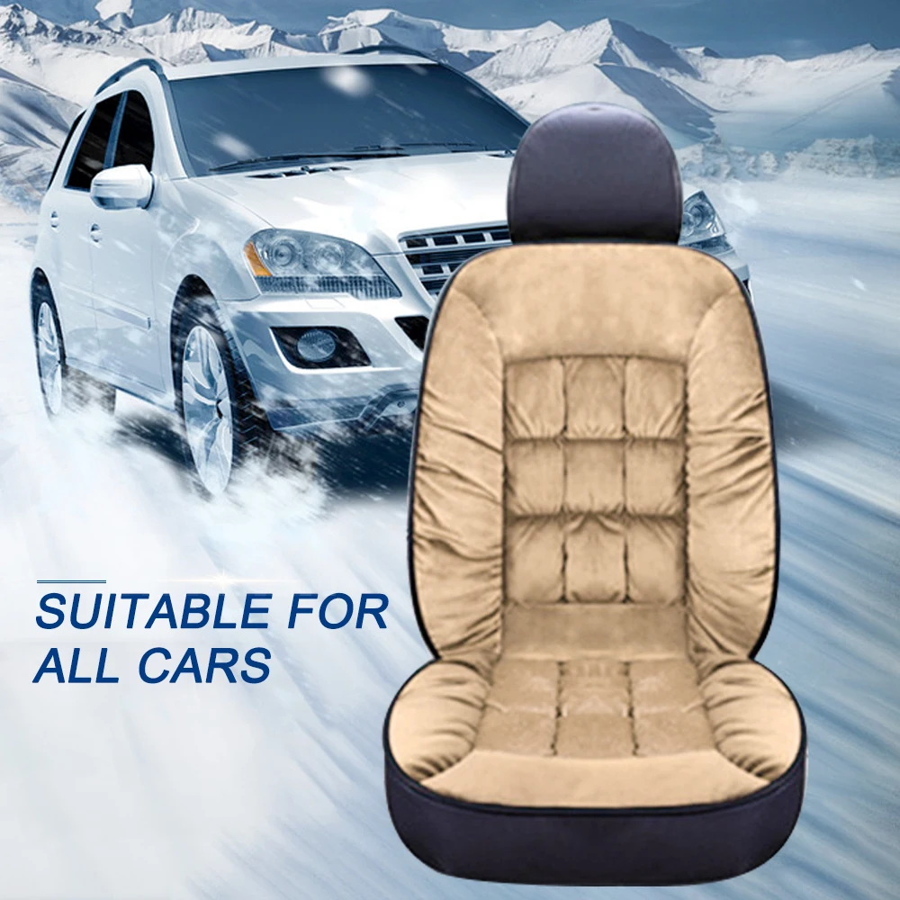 2 шт., теплый чехол для сиденья автомобиля, универсальная зимняя плюшевая подушка, решетка, стиль для автомобильного сиденья, защитный коврик, аксессуары для салона автомобиля