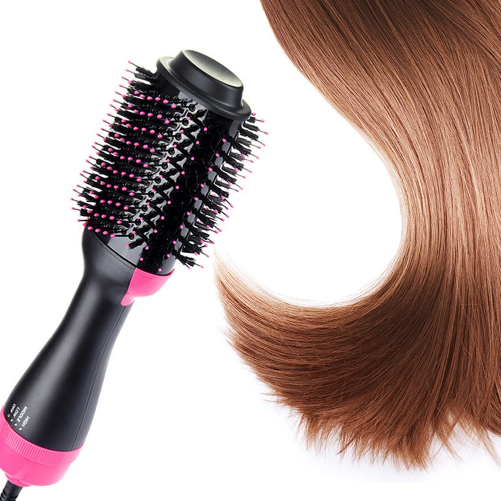 2 in 1 Multifunctional Hair Dryer & Volumizer Rotating Hair Brush Roller Rotate Styler Comb Styling Straightening Curling Iron