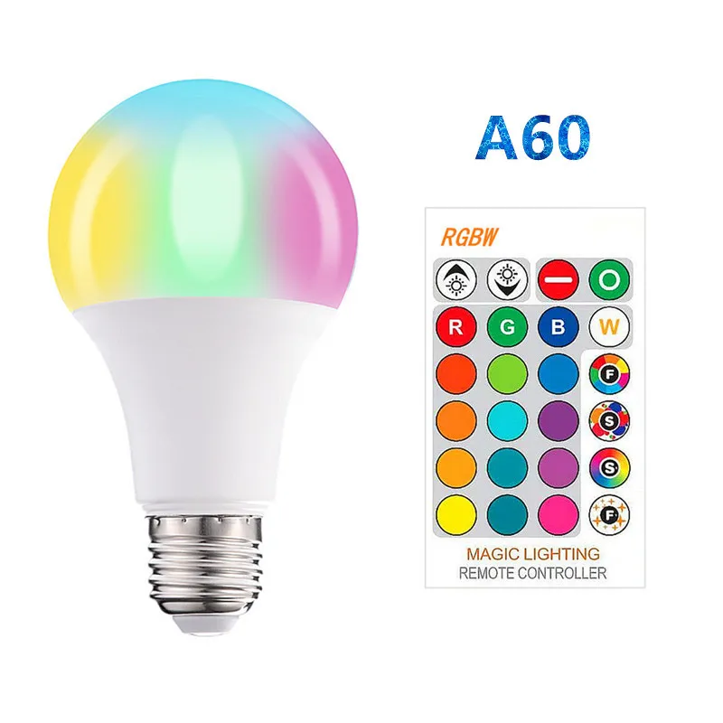 110V 220V 85-265V E27 E14 RGB LED bulb 16 Color Magic LED Night Light Lamp Dimmable Stage Light / 24key Remote Control holiday - Испускаемый цвет: 5W RGBW