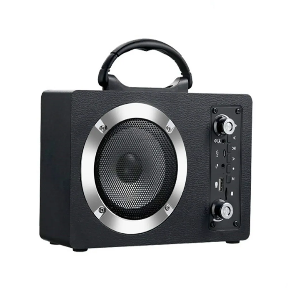 Колонка акустическая система Высокая мощность Bluetooth динамик Бумбокс Ретро музыка центральное радио Bluetooth Колонка Саундбар сабвуфер НЧ-динамик - Цвет: Черный