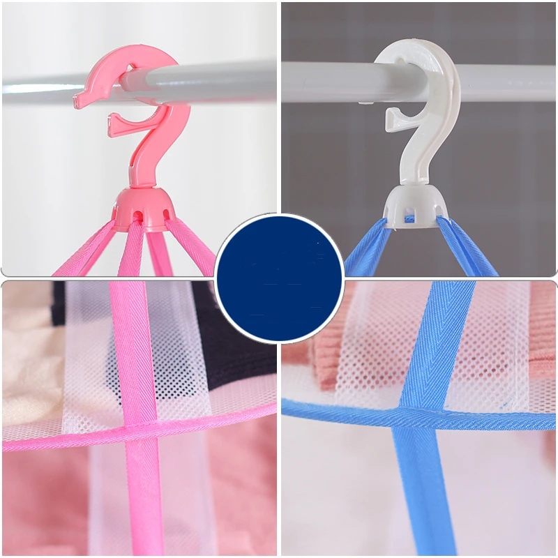 Clothes Basket Double-Layer Enclosed Cnet Foldable Drying Rack Sweater Underwear Anti-Deformation Strong Durable Clothes Basket 4