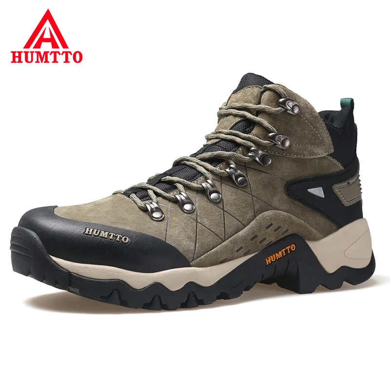 HUMTTO Waterproof Hiking Shoes Winter Leather Hunting Trekking Sneakers for Men Outdoor Sport Walking Tactical Safety Boots Mens