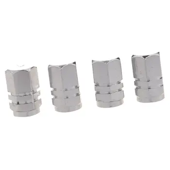 

SI-AT11107 4 Pcs Car Motorbike Bike Aluminium Tyre Wheel Stem Air Valve Dust Caps Covers