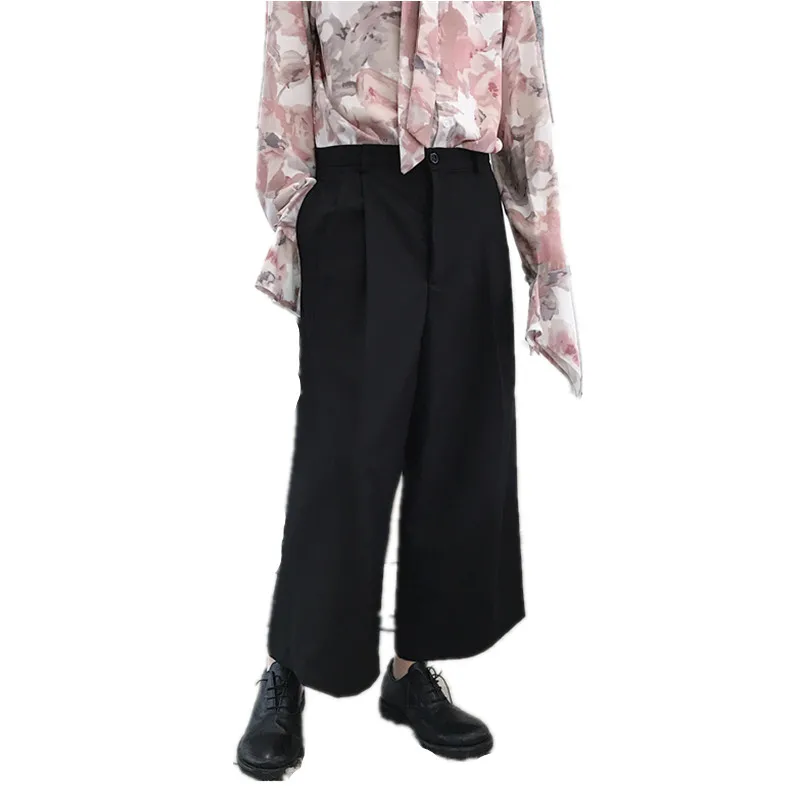 Men's trousers Spring and Autumn style straight leg loose-fitting nine minutes Haren trousers male bell bottoms Yamamoto fashion