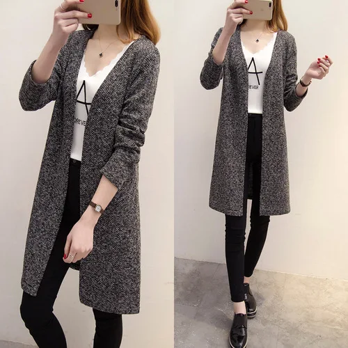 

2018 Autumn Clothing New Style Large Size Dress Fat Mm Versatile Knit Light Jacket