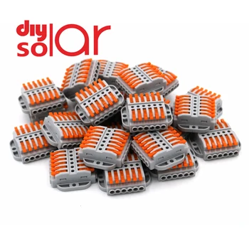 

50PCS/LOT PCT 2 3 4 5 6 8 pole Compact Wire Cable Wiring Connector Conductor Terminal Block Lever Universal Compact Wiring