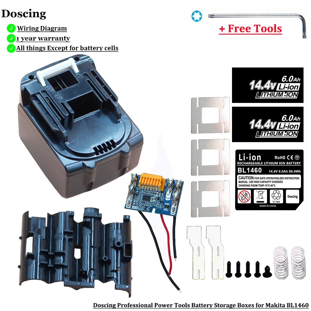 Doscing Rechargeable Li-ion Battery Plastic Case For Makita