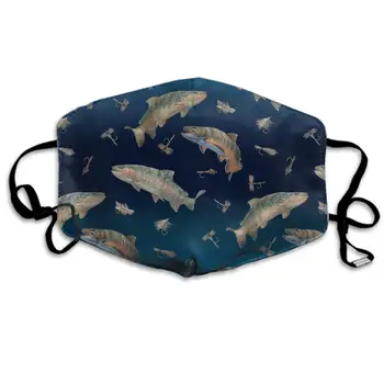 

Comfortable Two Layer Dust Mask, Soft Fish On Ombre Face Mask Cover Mouth for Adults and Teens