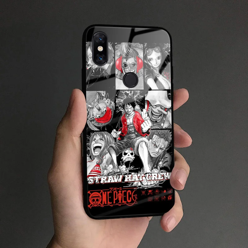 AE 3761 One piece Аниме Луффи Зоро соломенная шляпа мягкий силиконовый стеклянный чехол для телефона для Xiaomi mi 6 8 9 SE mi x 2 2s 3 redmi note 5 6 7 8 pro - Цвет: AE 3761