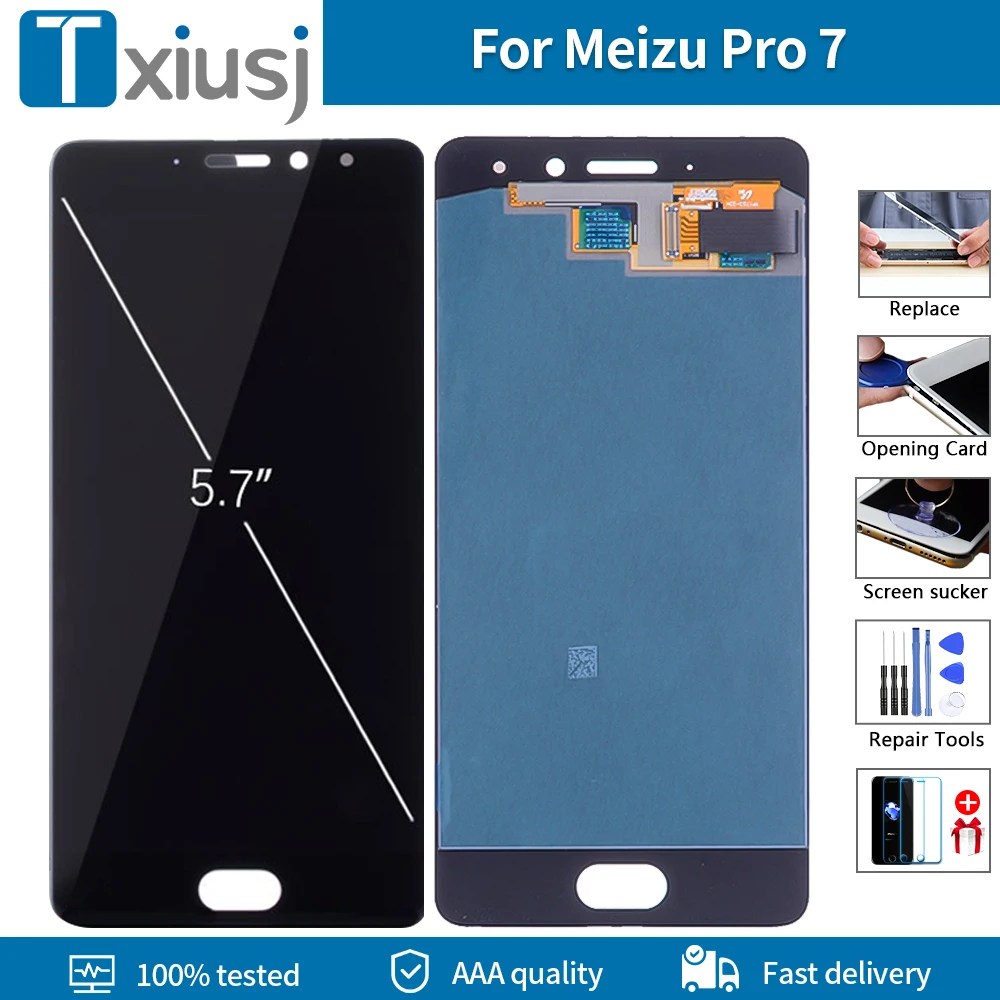 Super AMOLED 5 2 дюймов ЖК-дисплей Дисплей для MEIZU Pro 7 Touch Экран с рамкой изготовленной в