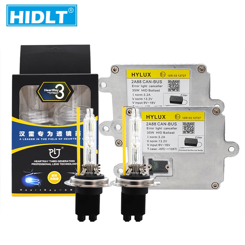 HIDLT 35W HeartRay Xenon HID Bulb Kit H1 H3 H7 H11 9005 9006 9012 D2H 4500K 5500K Car Light Xenon Hylux 2A88 Ballast Kit