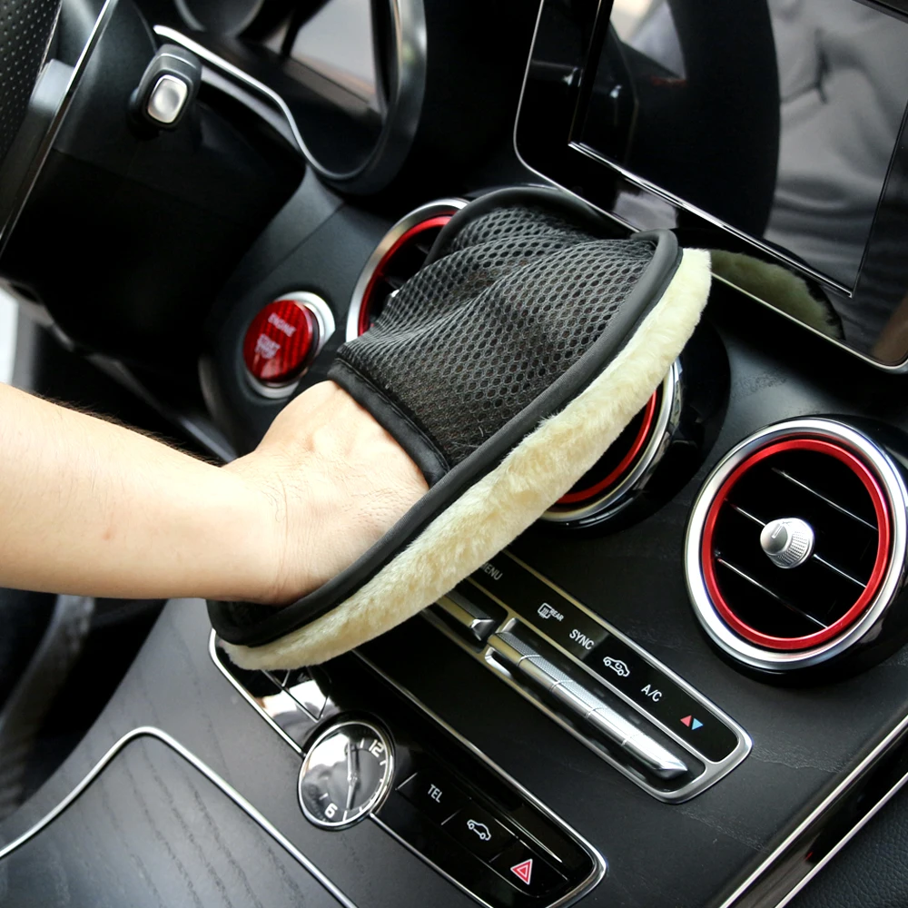 Wool Soft Car Washing Gloves Cleaning Brush for opel astra h j g corsa insignia zafira b vectra c d vivaro | Автомобили и