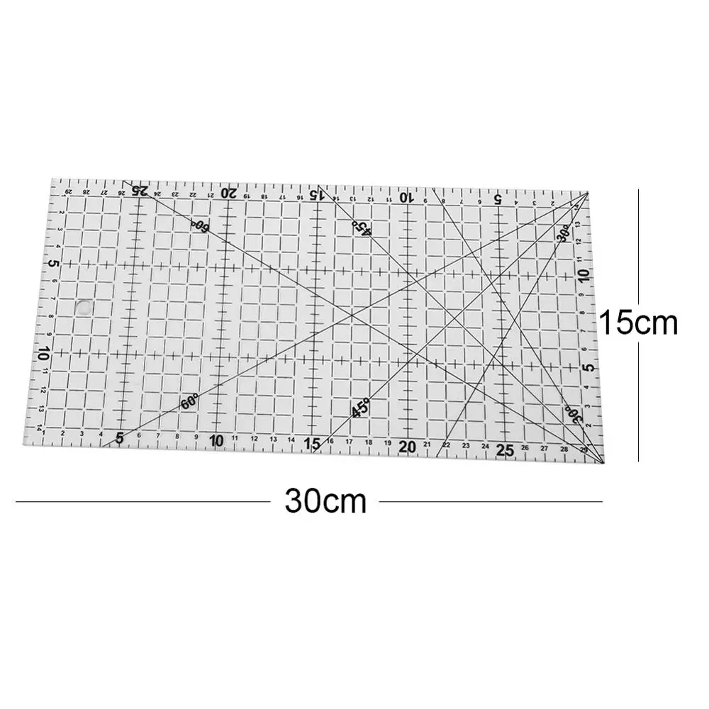 1 шт. Лоскутная линейка инструменты для квилтинга Толстая Акриловая Ткань линейка для пэтчворк DIY Швейные Инструменты для квилтинга - Цвет: 30x15cm