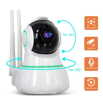 

Home Security IP Camera Wireless WiFi Camera Baby Monitor IR Night Vision Motion Detection Two Way Audio Remote Control Pan Tilt