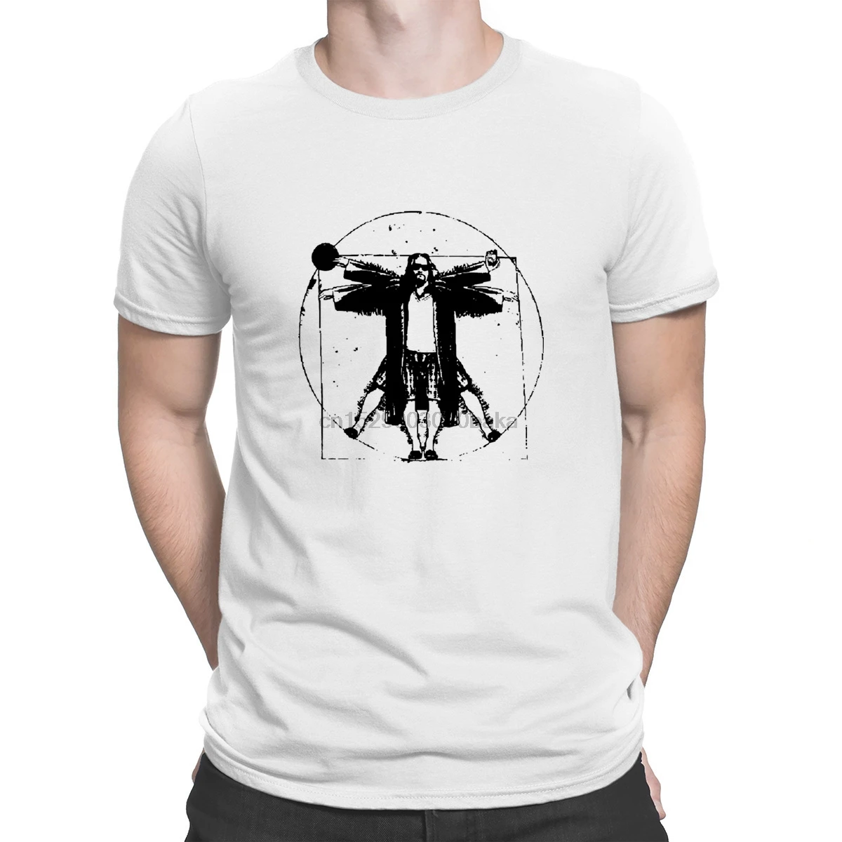 БОЛЬШОЙ ЛЕБОВСКИ Vitruvian The Dude Ретро винтажный Топ тройник тренд Удобная футболка