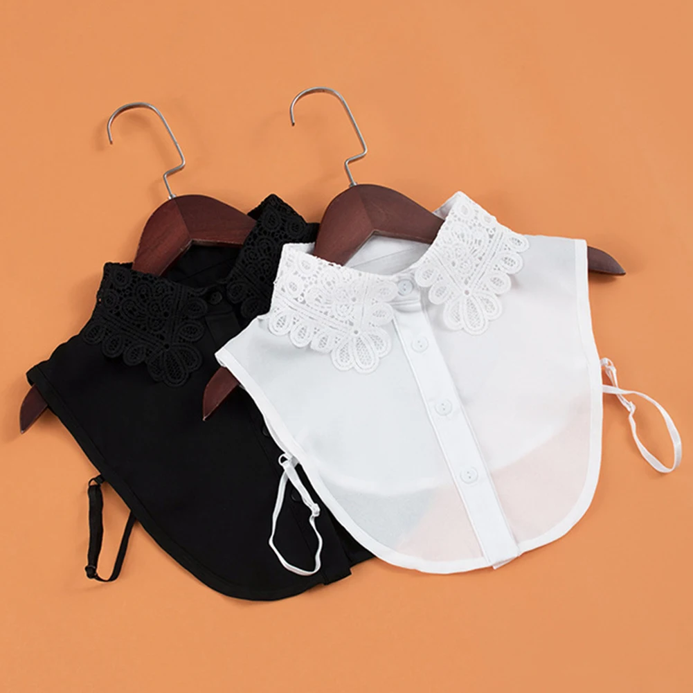 Блузка со съемным кружевным шифоновым воротником детский необычный модный