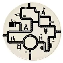 Одеяло для ползания для маленьких мальчиков и девочек, детский игровой коврик, хлопковый двухслойный круглый декоративный коврик для детской комнаты