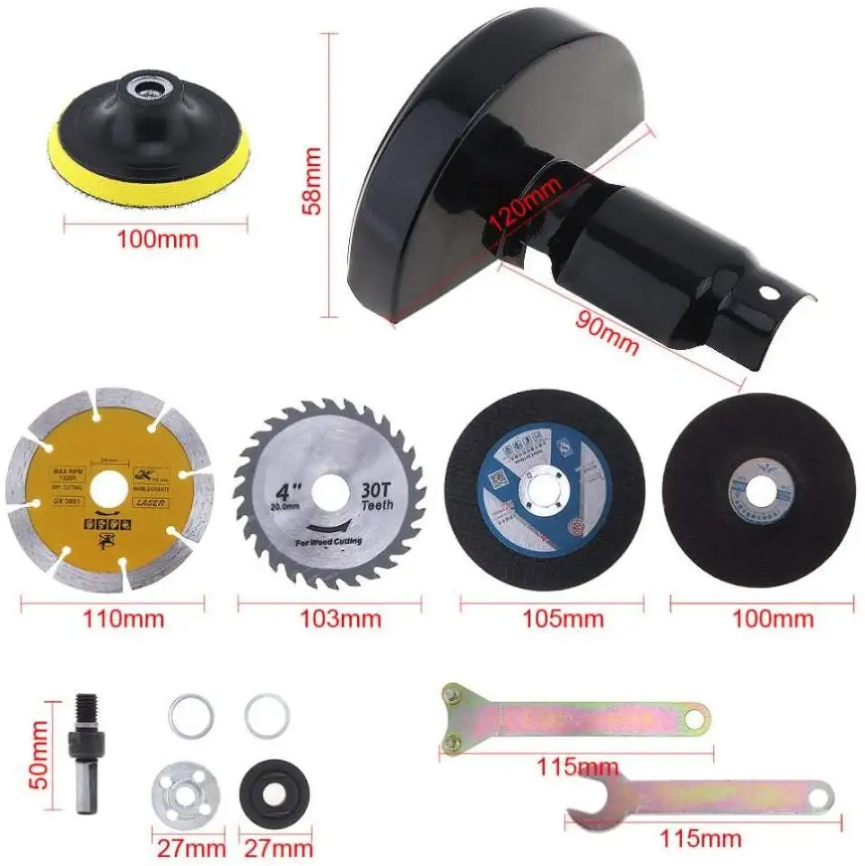17PCS 13mm Electric Drill Cutting Seat Conversion Tool Set Woodworking Metal Grinding Polishing Wheel Kit Accessories