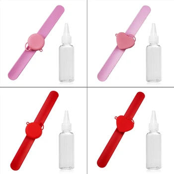 

6 Pack Travel Clear Plastic 60ml Empty Bottles with Silicone Sleeve Keychain Holder Portable Refillable Flip Cap Squeeze Hand Sa