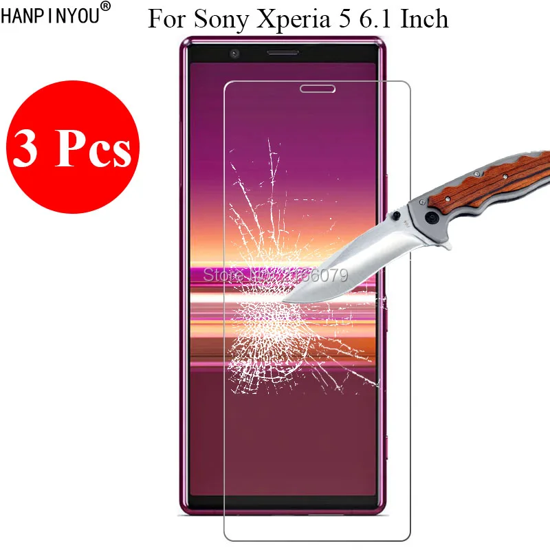 

3 Pcs/Lot New 9H 2.5D Tempered Glass Screen Protector For Sony Xperia 5 6.1" Protective Film + Clean Tools