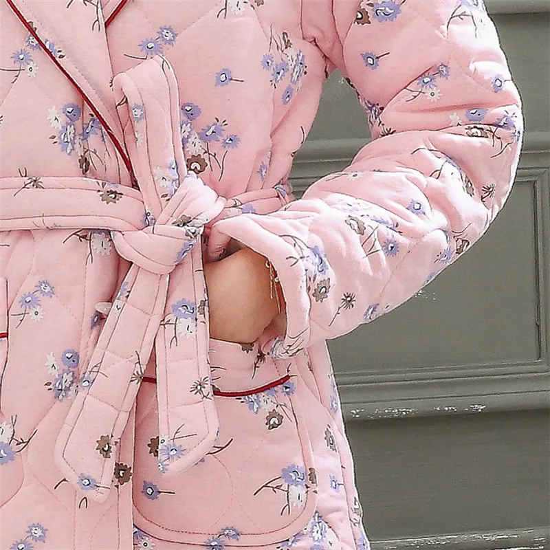 Трикотажная стеганая Пижама осенняя и зимняя женская повседневная Толстая