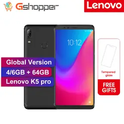 Мобильный телефон lenovo K5 Pro с глобальной версией, Восьмиядерный процессор Snapdragon 636 5,99 дюйма, Android 8,1 16 Мп + 5 МП, две задние камеры