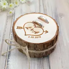 Персонализированная деревенская Свадебная деревянная коробочка для колец, обручальное кольцо, деревянная шкатулка для ювелирных изделий, держатель для колец, Свадебный декор