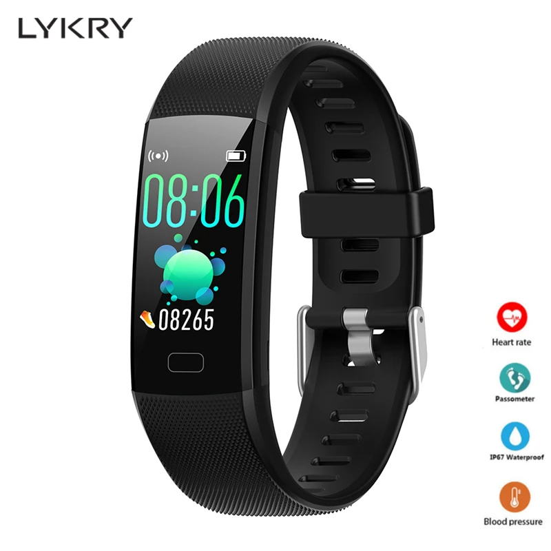 

LYKRY Y10 Smart Band 1.14inch IPS Heart Rate Blood Pressure IP67 Waterproof Smart bracelet Fitness Tracker for men Andriod&IOS