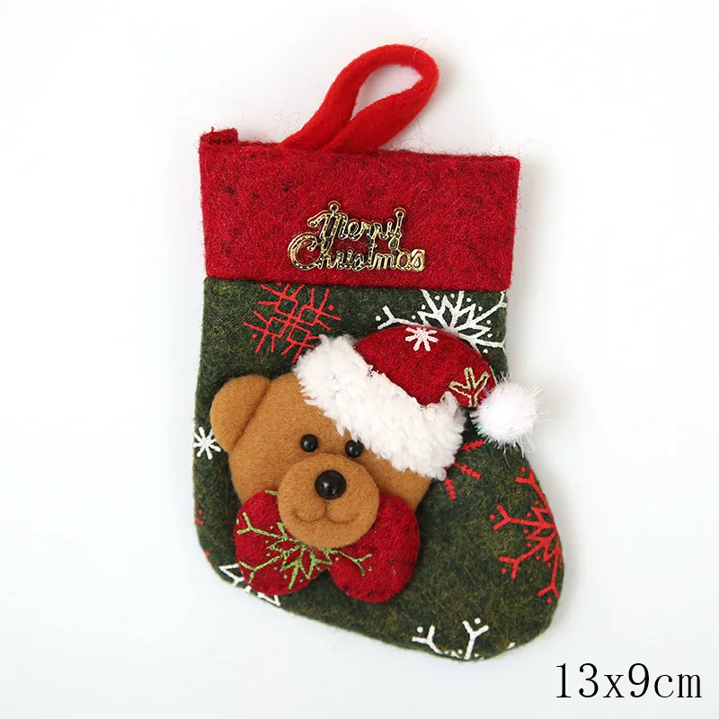 style 6-22-bear Подарочный Рождественский чулок сумки год Детские Рождественские украшения для подарков для дома с утолщённой меховой опушкой, хороший декор натальное дерево украшения Noel "сделай сам" - Цвет: style 6-22-bear