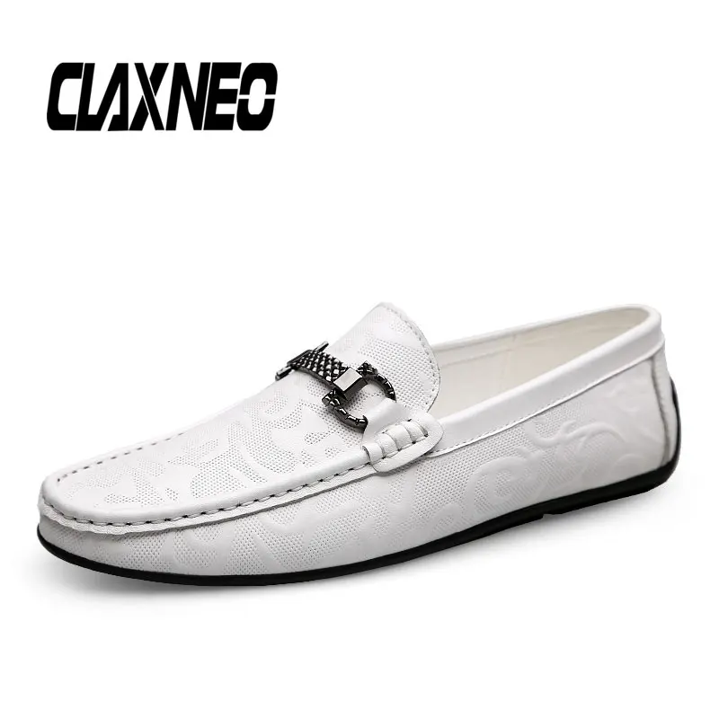 CLAXNEO мужские мокасины из натуральной кожи белые водонепроницаемые Мокасины