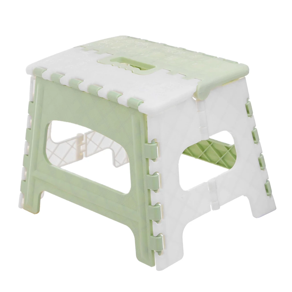 Plastic Folding Step Stool with Handle Portable Collapsible Small Foot Stool Bathroom Stepping Stool Folding Step Stools for Kid