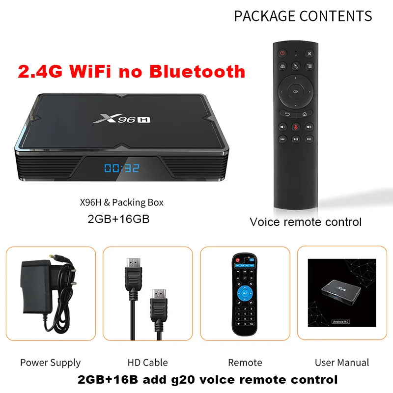 X96H двойной hdmi Android9.1 smart tv box ip tv box franch iptv 4800 канал Европа iptv 4 ГБ 32 ГБ 2.4F/5 г Wifi медиаплеер PK x96 - Цвет: 2GB16GB ADD G20VOICE