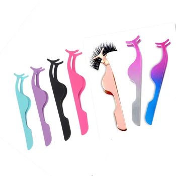 

1PC Clip Grafting Eyelash Tool Accessory Stainless Steel Tweezers Beauty Eyelashes Multifunctional Partial False Eyelash Culer