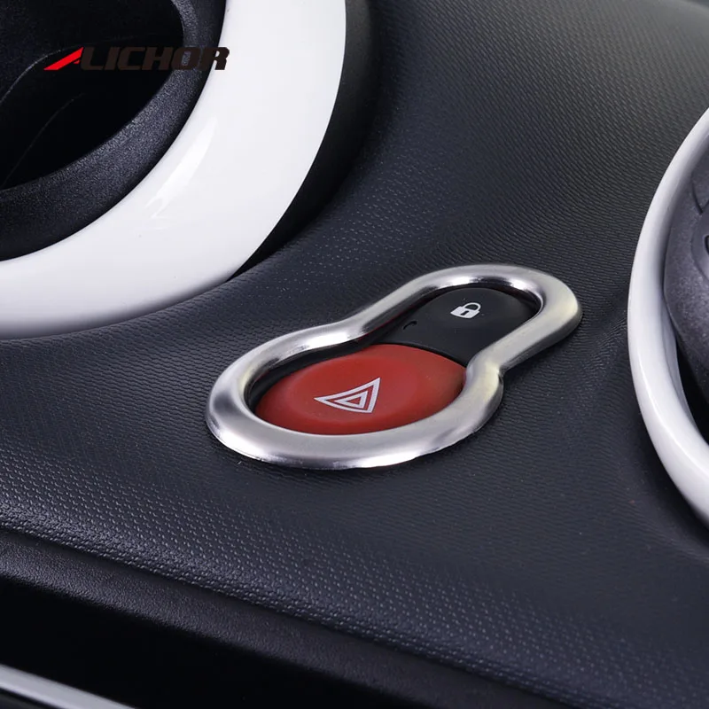 Для Smart Fortwo украшение автомобиля Приборная Предупреждение ющий свет декоративная рамка для кнопки из нержавеющей стали аксессуары для стайлинга автомобиля