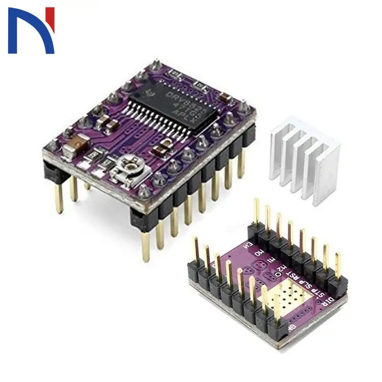 5 шт. Reprap шаговый Драйвер DRV8825 Драйвер шагового двигателя зеленый красный модуль с радиатором для 3D-принтеров части пандусы 1,4 доска