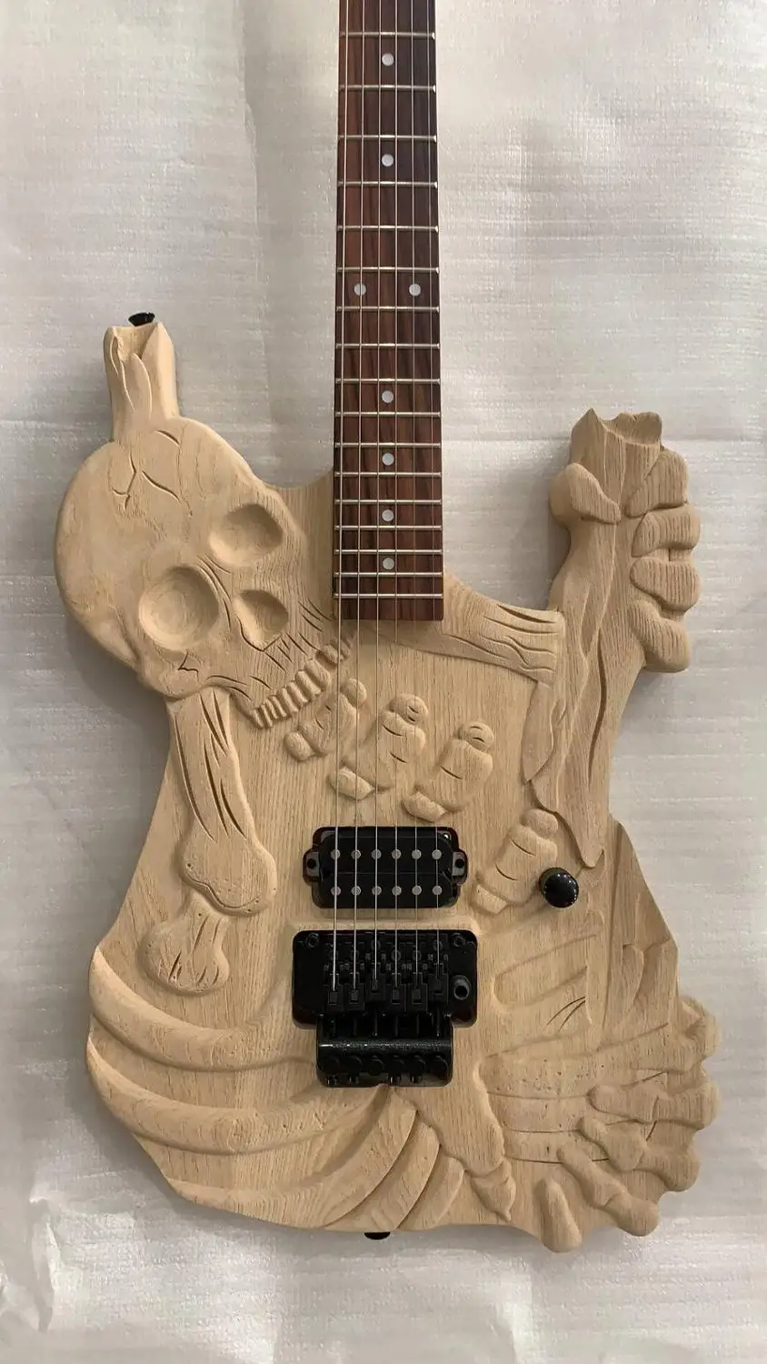 Гитары, Новое поступление, 6 струн, Espguitar, Череп, тело, высокое качество, натуральный 181117
